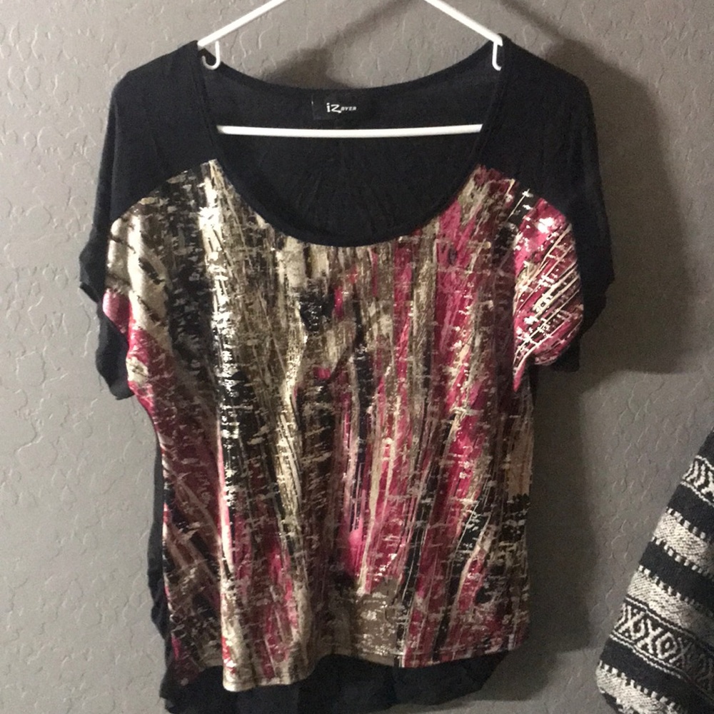 sparkling gold and pink shirt
